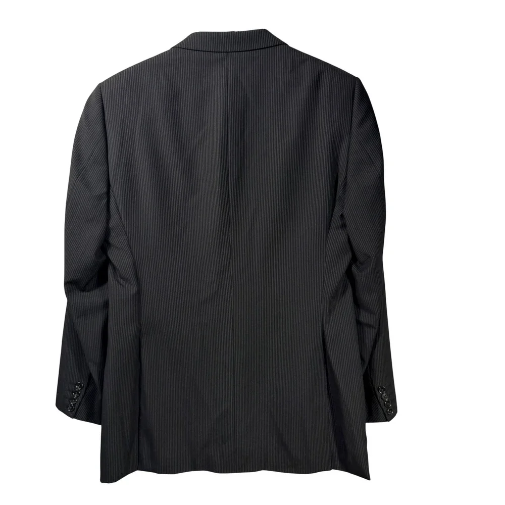 Tiglio‎ Luxe Blazer 42L Super 150s Wool Italy Black  Pinstripe Mens Sport Jacket